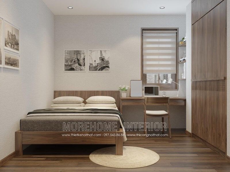 Giường ngủ gỗ óc chó hiện đại là một siêu phẩm sang trọng để trang trí phòng ngủ của trẻ em và thanh thiếu niên của bạn.